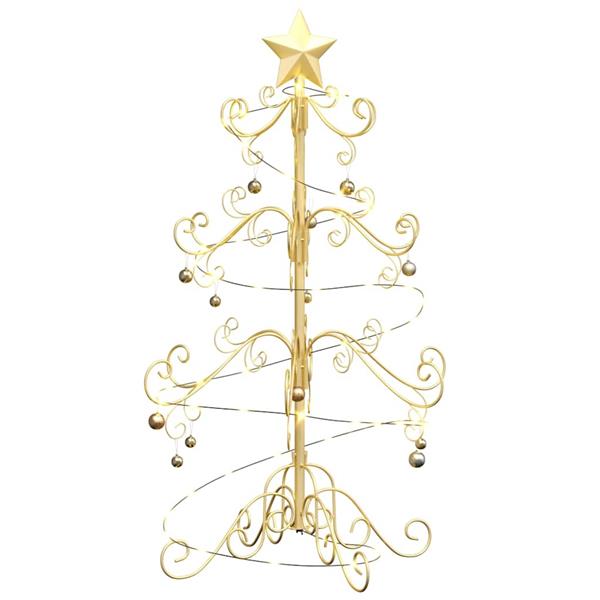 Grote foto vidaxl metalen kerstboom met standaard goud 90 cm poedergecoat staal diversen overige diversen