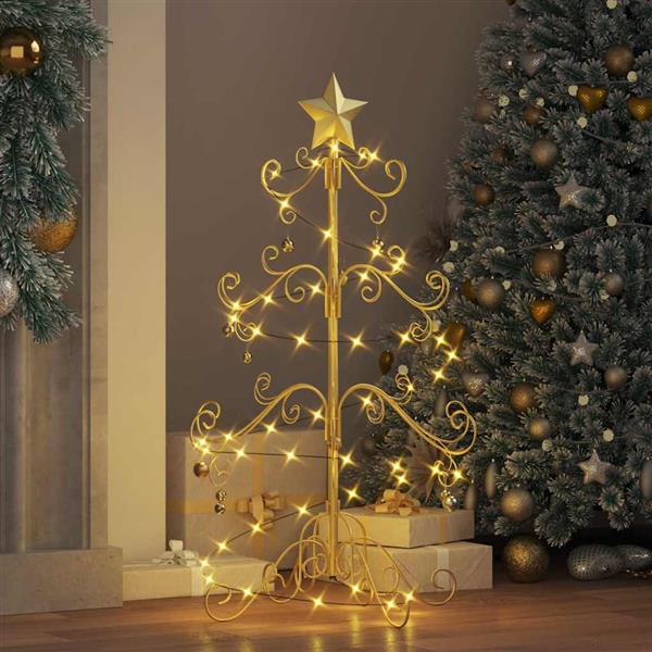 Grote foto vidaxl metalen kerstboom met standaard goud 90 cm poedergecoat staal diversen overige diversen