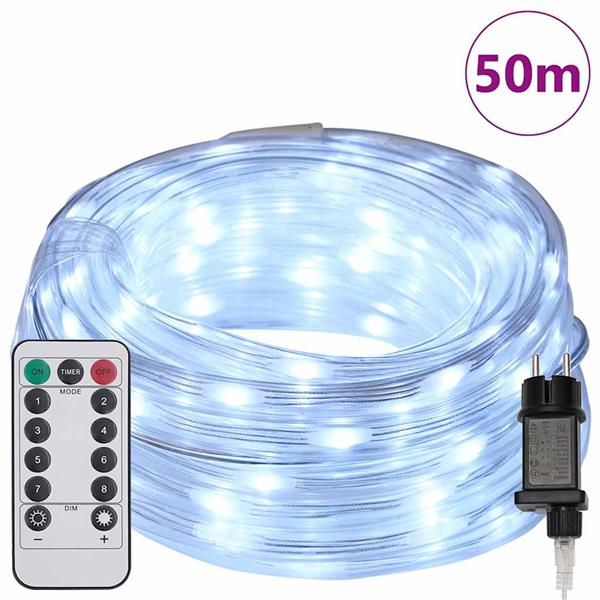 Grote foto vidaxl touwenlicht met 1200 led koud wit 50 m pvc diversen overige diversen