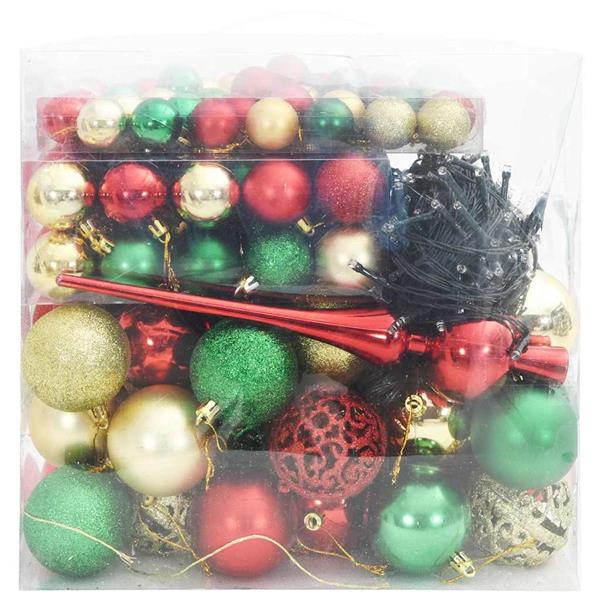 Grote foto vidaxl kerstbal set met 300 led 120 pcs multikleur kunststof diversen overige diversen