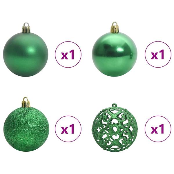 Grote foto vidaxl kerstbal set met 150 led 61 pcs multikleur kunststof diversen overige diversen