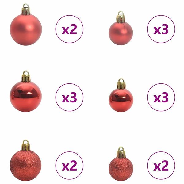 Grote foto vidaxl kerstbal set met 150 led 61 pcs multikleur kunststof diversen overige diversen