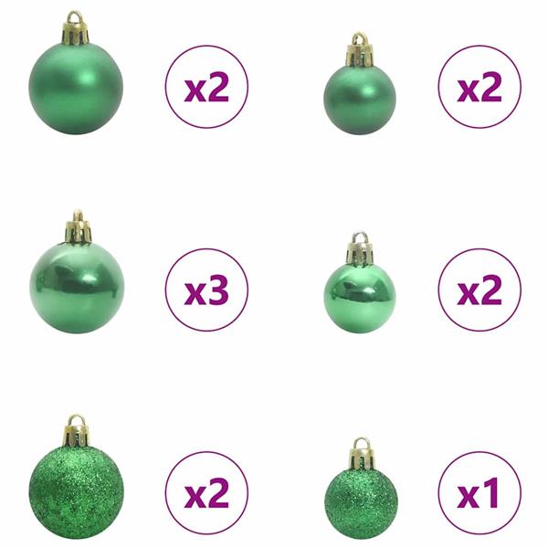 Grote foto vidaxl kerstbal set met 150 led 61 pcs multikleur kunststof diversen overige diversen