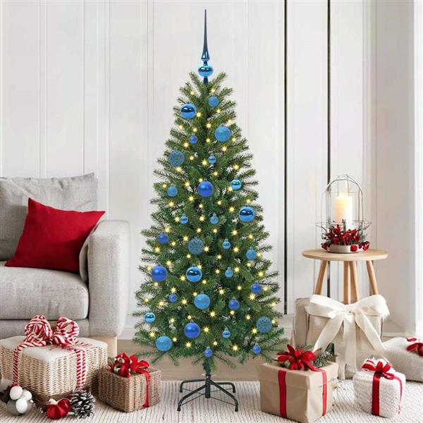 Grote foto vidaxl kerstbal set met 150 led 61 pcs blauw kunststof diversen overige diversen