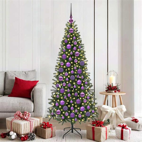 Grote foto vidaxl kerstbal set met 300 led 120 pcs lila kunststof diversen overige diversen