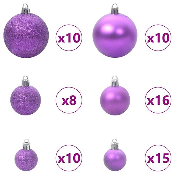 Grote foto vidaxl kerstbal set met 300 led 120 pcs lila kunststof diversen overige diversen