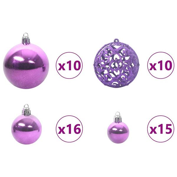 Grote foto vidaxl kerstbal set met 300 led 120 pcs lila kunststof diversen overige diversen