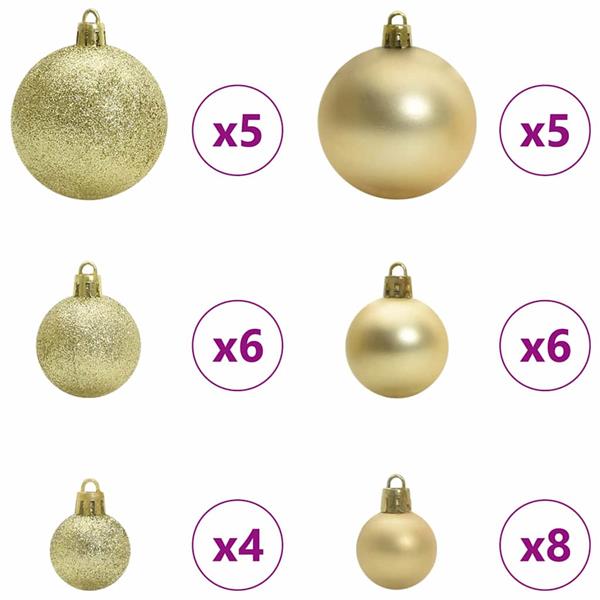 Grote foto vidaxl kerstbal set met 150 led 61 pcs goud kunststof diversen overige diversen