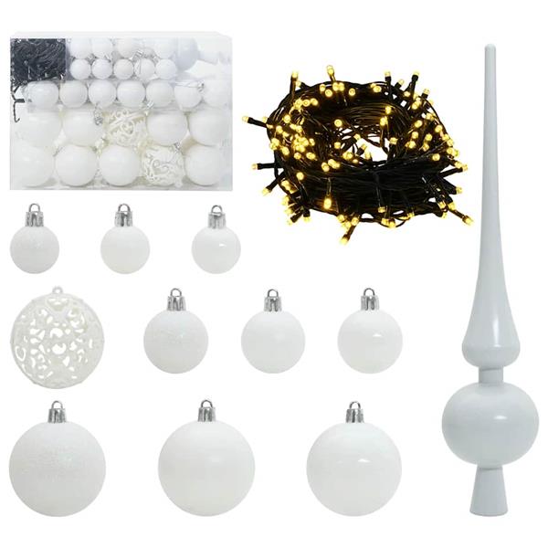 Grote foto vidaxl kerstbal set met 150 led 61 pcs wit kunststof diversen overige diversen