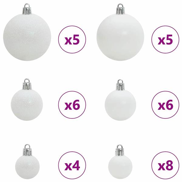 Grote foto vidaxl kerstbal set met 150 led 61 pcs wit kunststof diversen overige diversen