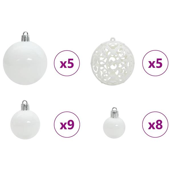 Grote foto vidaxl kerstbal set met 150 led 61 pcs wit kunststof diversen overige diversen