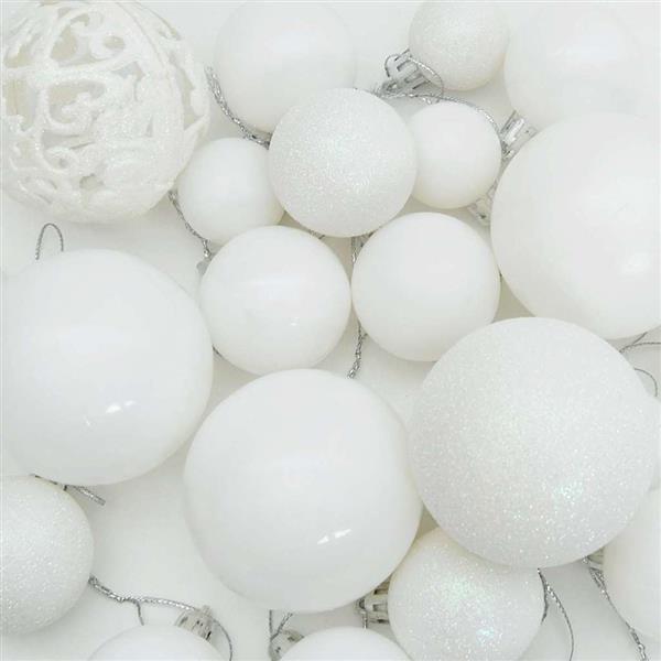 Grote foto vidaxl kerstbal set met 150 led 61 pcs wit kunststof diversen overige diversen