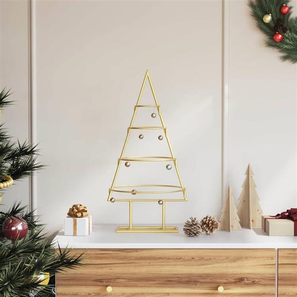 Grote foto vidaxl metalen kerstboom met standaard goud 60 cm poedergecoat staal diversen overige diversen