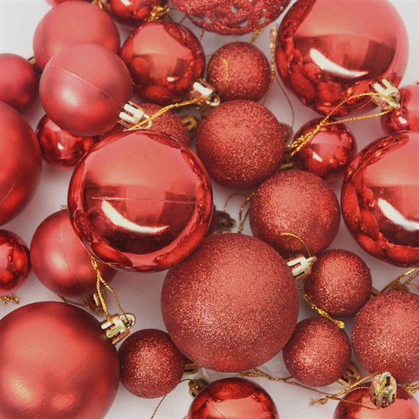 Grote foto vidaxl kerstbal set met 150 led 61 pcs rood kunststof diversen overige diversen