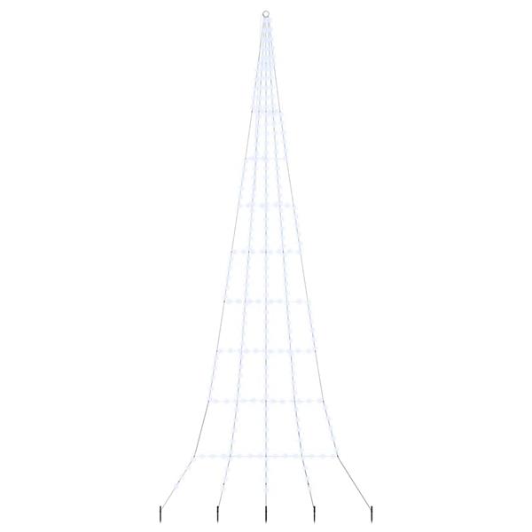 Grote foto vidaxl led kerstboom met grondspiesjes koudwit 500 cm metaal diversen overige diversen