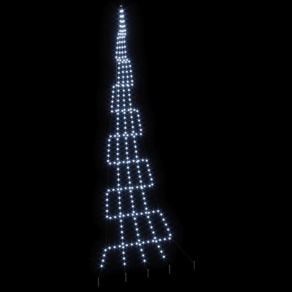 Grote foto vidaxl led kerstboom met grondspiesjes koudwit 500 cm metaal diversen overige diversen