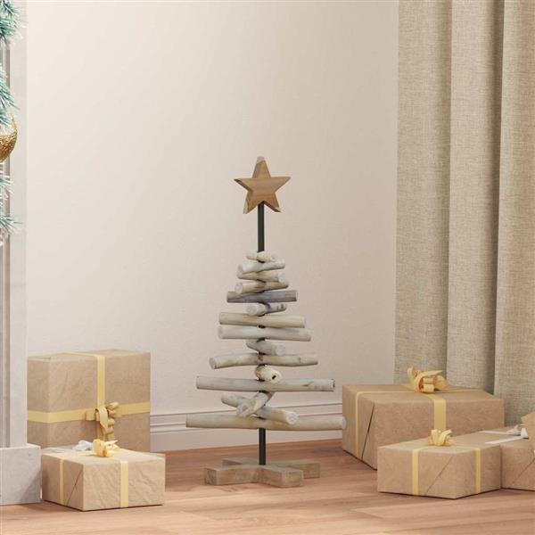 Grote foto vidaxl kerstboom met standaard bruin 60 cm massief teakhout diversen overige diversen