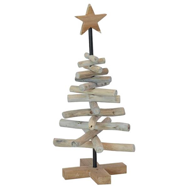 Grote foto vidaxl kerstboom met standaard bruin 60 cm massief teakhout diversen overige diversen