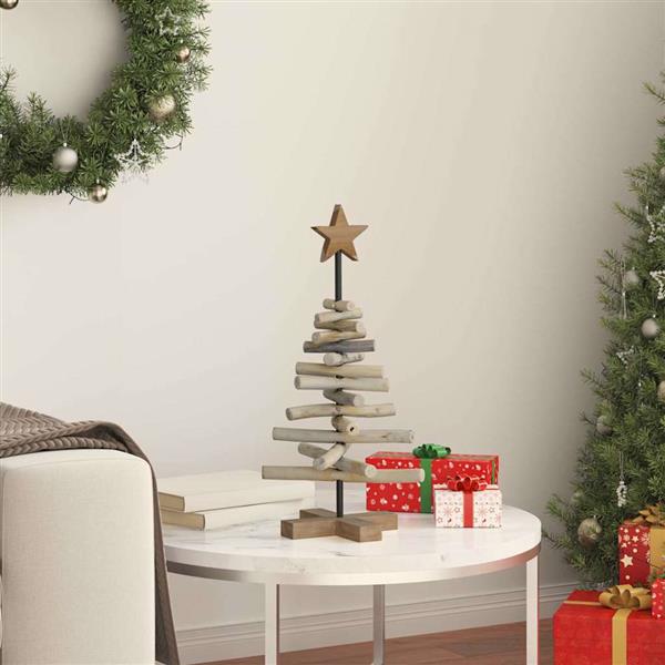 Grote foto vidaxl kerstboom met standaard bruin 60 cm massief teakhout diversen overige diversen