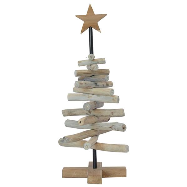 Grote foto vidaxl kerstboom met standaard bruin 60 cm massief teakhout diversen overige diversen