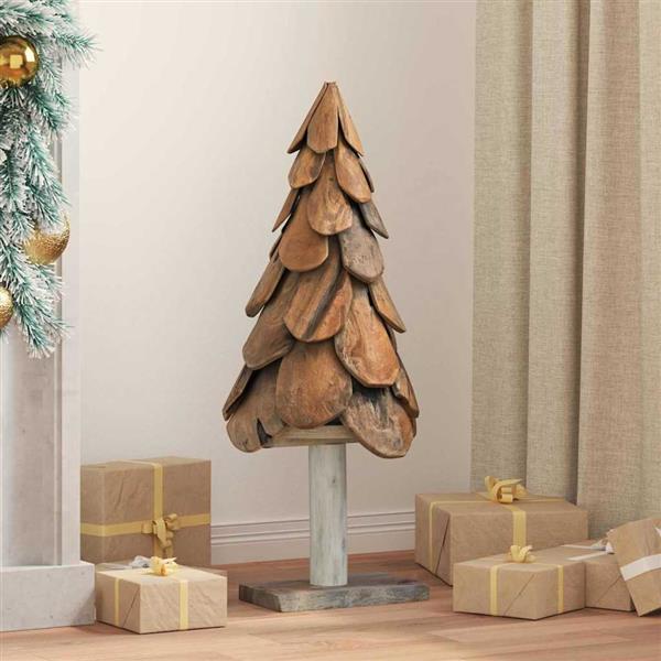 Grote foto vidaxl kerstboom met standaard bruin 90 cm massief teakhout diversen overige diversen