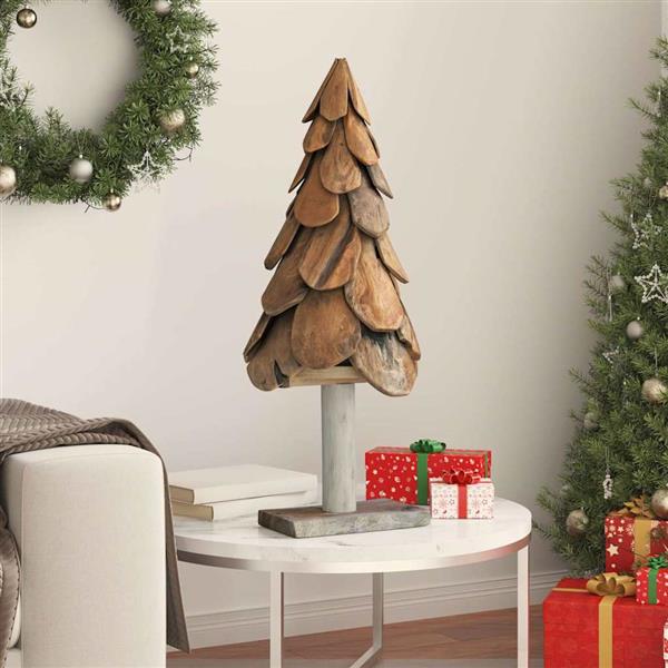 Grote foto vidaxl kerstboom met standaard bruin 90 cm massief teakhout diversen overige diversen