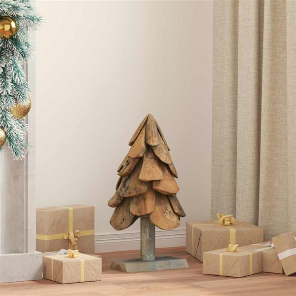 Grote foto vidaxl kerstboom met standaard bruin 60 cm massief teakhout diversen overige diversen