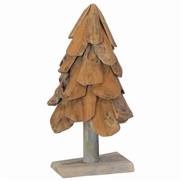 Grote foto vidaxl kerstboom met standaard bruin 60 cm massief teakhout diversen overige diversen