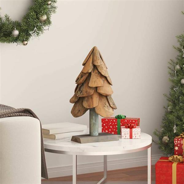 Grote foto vidaxl kerstboom met standaard bruin 60 cm massief teakhout diversen overige diversen