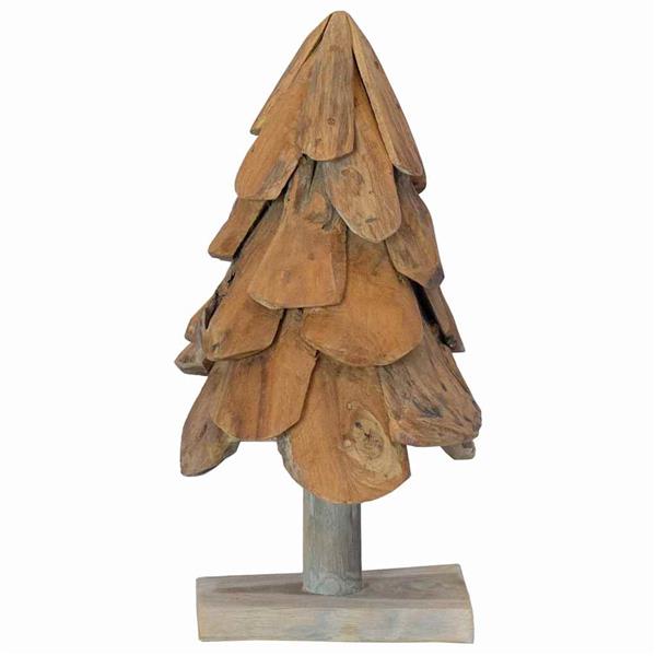 Grote foto vidaxl kerstboom met standaard bruin 60 cm massief teakhout diversen overige diversen