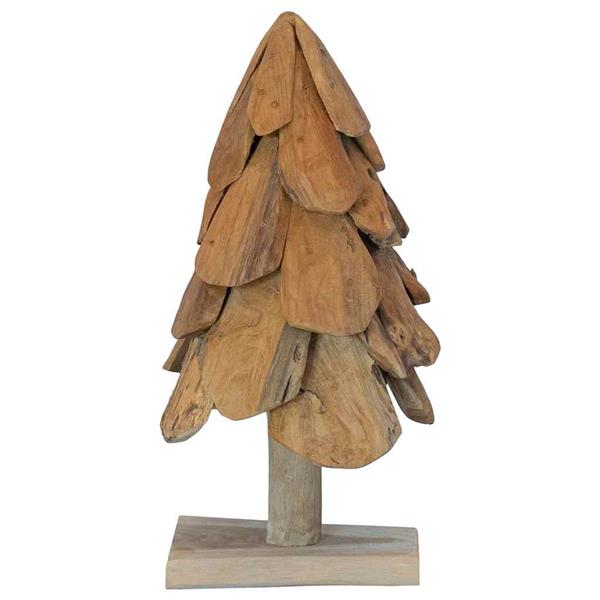 Grote foto vidaxl kerstboom met standaard bruin 60 cm massief teakhout diversen overige diversen