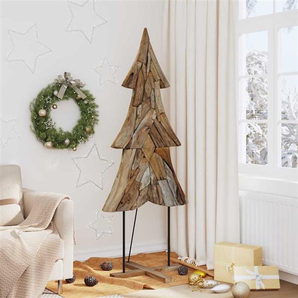 Grote foto vidaxl kerstboom met standaard bruin 180 cm massief teakhout diversen overige diversen