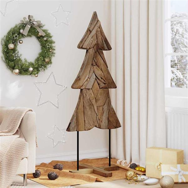Grote foto vidaxl kerstboom met standaard bruin 150 cm massief teakhout diversen overige diversen