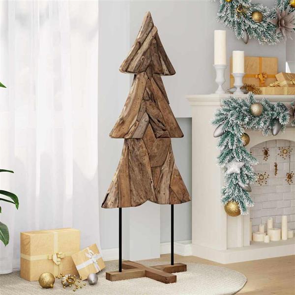 Grote foto vidaxl kerstboom met standaard bruin 150 cm massief teakhout diversen overige diversen