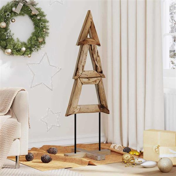 Grote foto vidaxl kerstboom met standaard bruin 120 cm massief teakhout diversen overige diversen