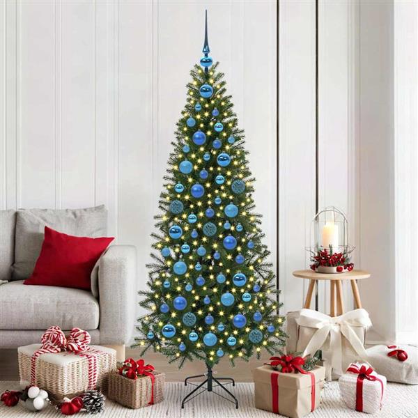 Grote foto vidaxl kerstbal set met 300 led 120 pcs blauw kunststof diversen overige diversen