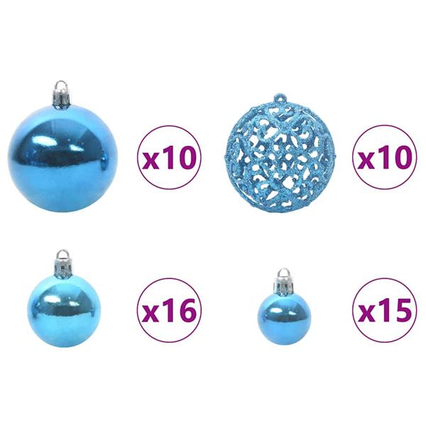 Grote foto vidaxl kerstbal set met 300 led 120 pcs blauw kunststof diversen overige diversen