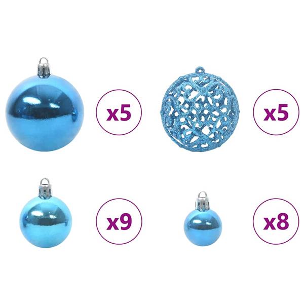 Grote foto vidaxl kerstbal set met 150 led 61 pcs blauw kunststof diversen overige diversen