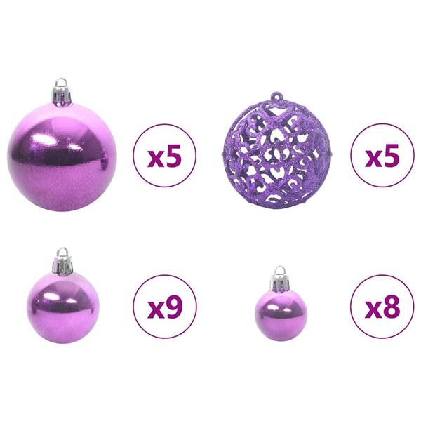 Grote foto vidaxl kerstbal set met 150 led 61 pcs lila kunststof diversen overige diversen