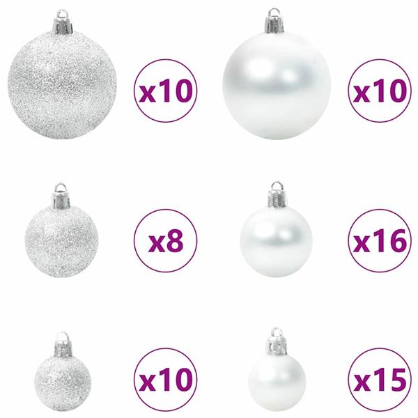 Grote foto vidaxl kerstbal set met 300 led 120 pcs zilver kunststof diversen overige diversen