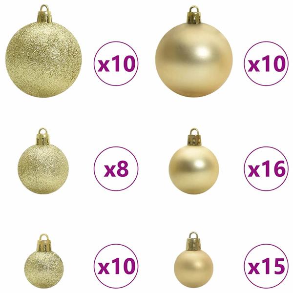 Grote foto vidaxl kerstbal set met 300 led 120 pcs goud kunststof diversen overige diversen