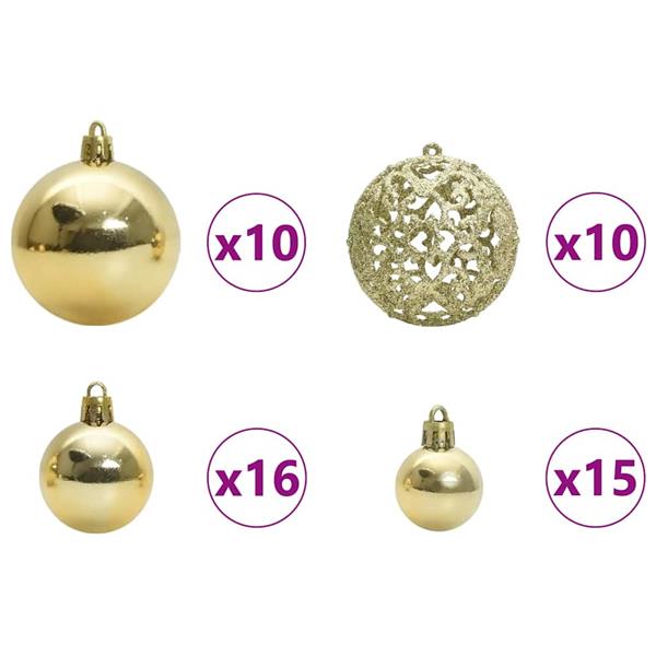 Grote foto vidaxl kerstbal set met 300 led 120 pcs goud kunststof diversen overige diversen