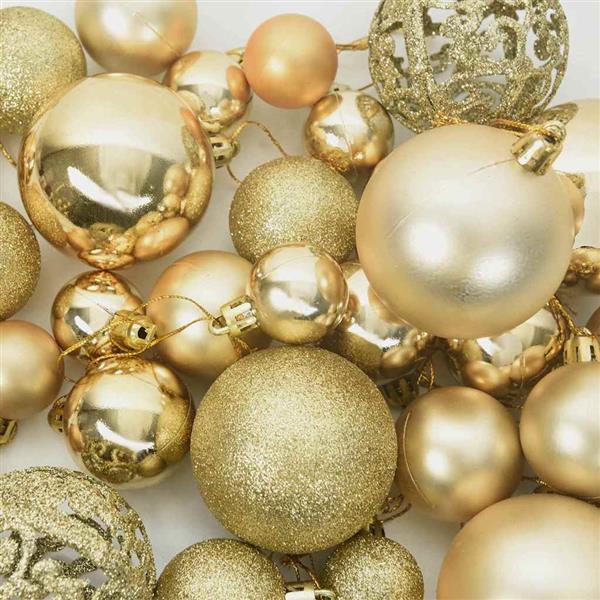 Grote foto vidaxl kerstbal set met 300 led 120 pcs goud kunststof diversen overige diversen