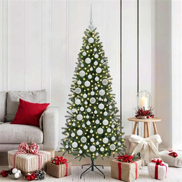 Grote foto vidaxl kerstbal set met 300 led 120 pcs wit kunststof diversen overige diversen