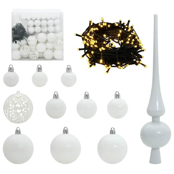 Grote foto vidaxl kerstbal set met 300 led 120 pcs wit kunststof diversen overige diversen