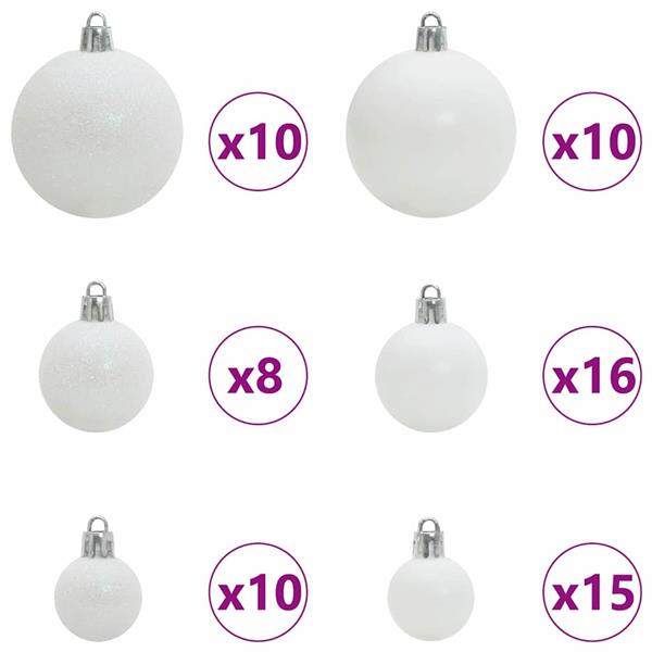 Grote foto vidaxl kerstbal set met 300 led 120 pcs wit kunststof diversen overige diversen