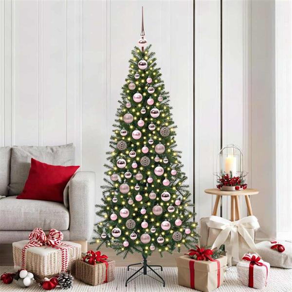 Grote foto vidaxl kerstbal set met 300 led 120 pcs roze kunststof diversen overige diversen