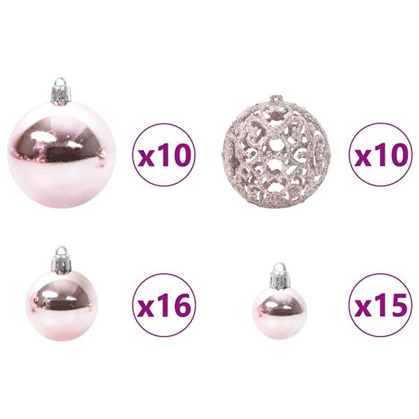 Grote foto vidaxl kerstbal set met 300 led 120 pcs roze kunststof diversen overige diversen