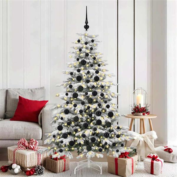 Grote foto vidaxl kerstbal set met 300 led 120 pcs zwart kunststof diversen overige diversen