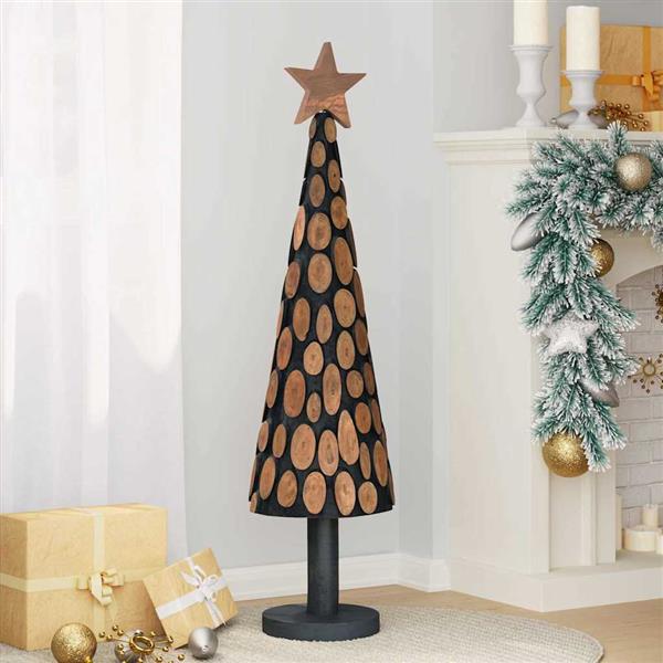 Grote foto vidaxl kerstboom met standaard bruin 120 cm massief teakhout diversen overige diversen